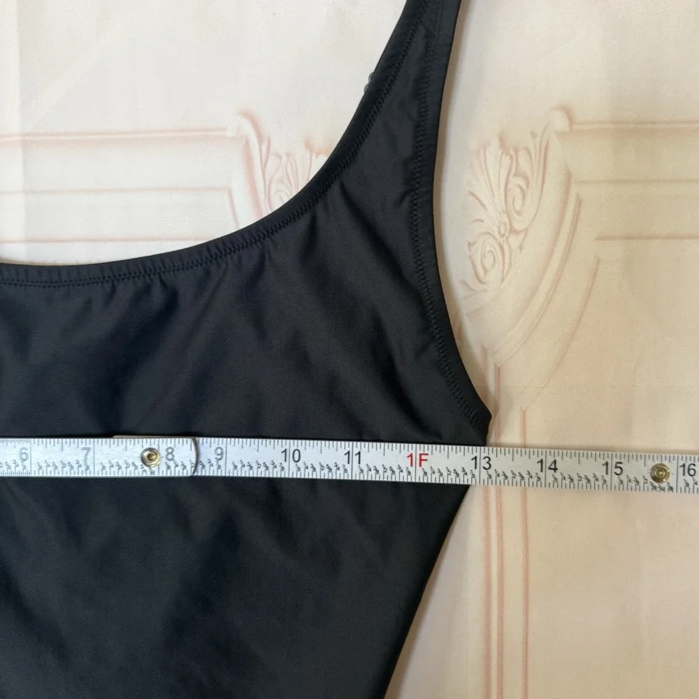 Skims Signature Swim Scoop Neck One Piece Onyx Black Women's Size M NWT